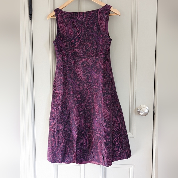 Land's End Paisley Print Silk Blend Aline Dress - Picture 6 of 7